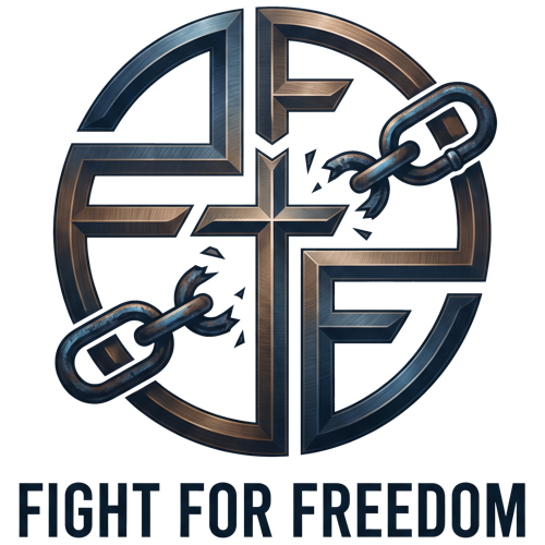 Fight For Freedom logo — a cross breaking a chain