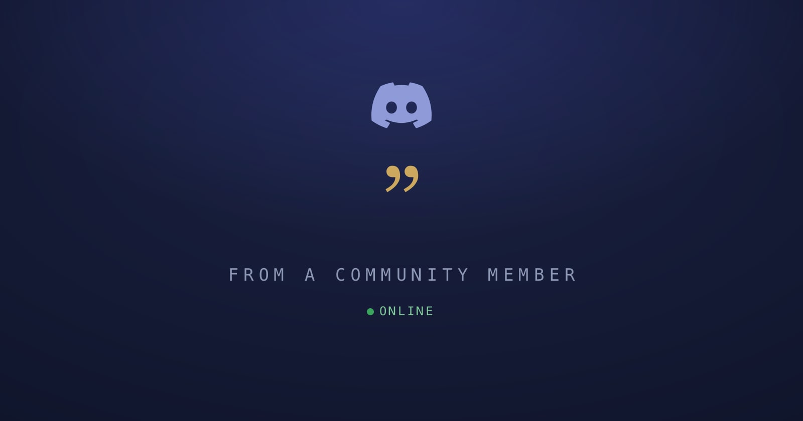 From a community member — an anonymous message from our online community